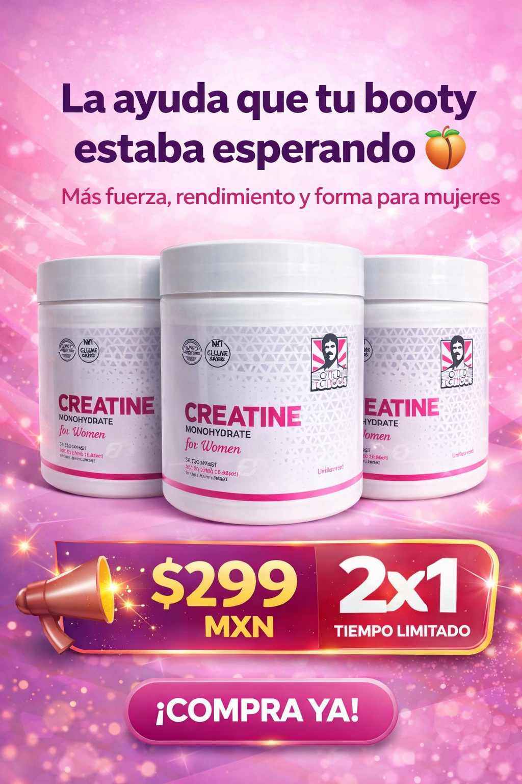 Old School® Monohidrato de creatina para mujeres 2x1! Tiempo limitado (Copia)