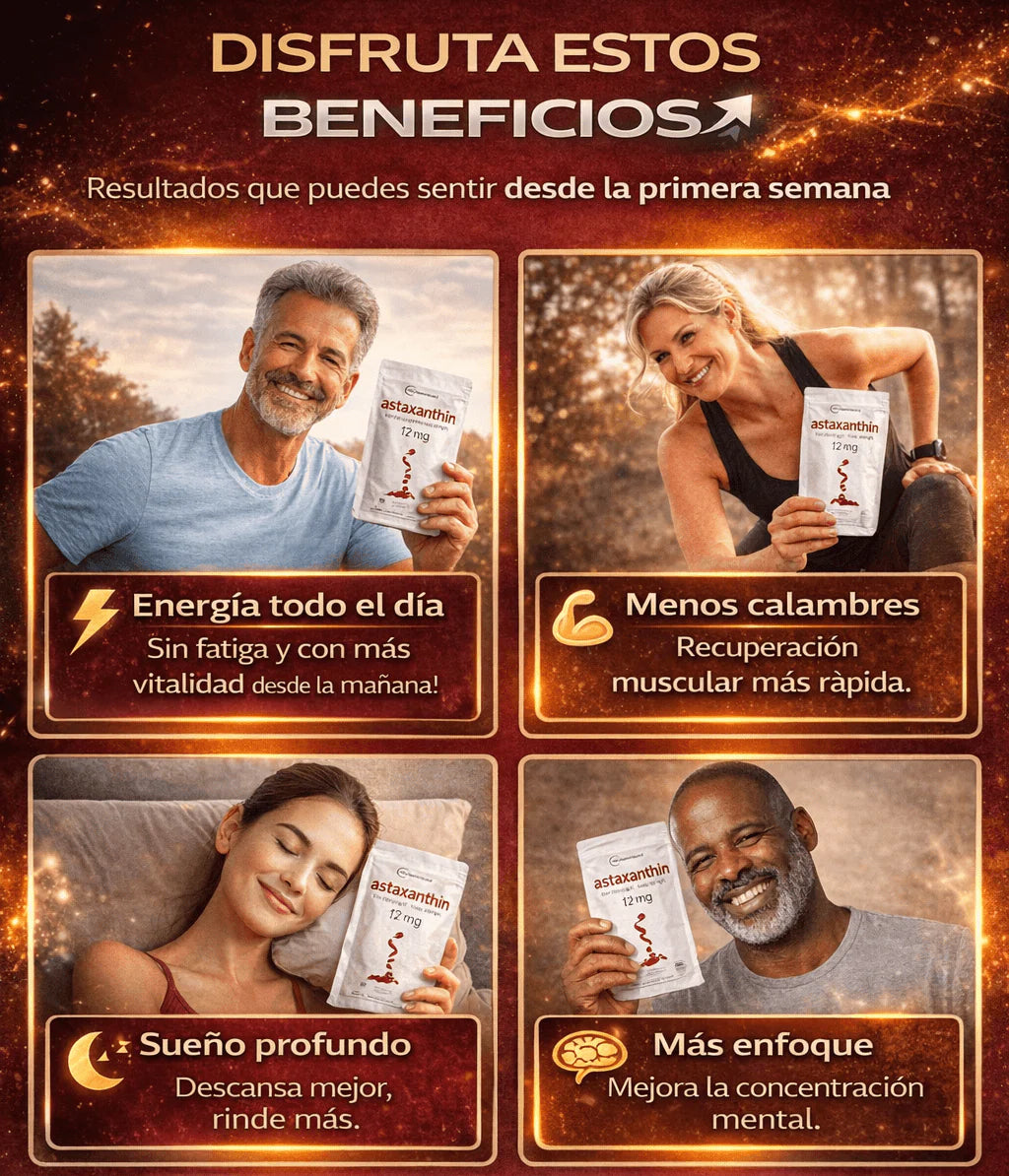 Astaxantina  – Antioxidante Premium para Energía, Piel y Bienestar Total🌟