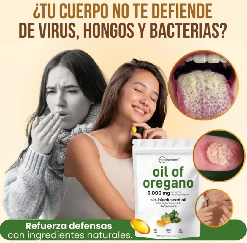 Aceite de orégano, 300 cápsulas 💊promoción 2x1