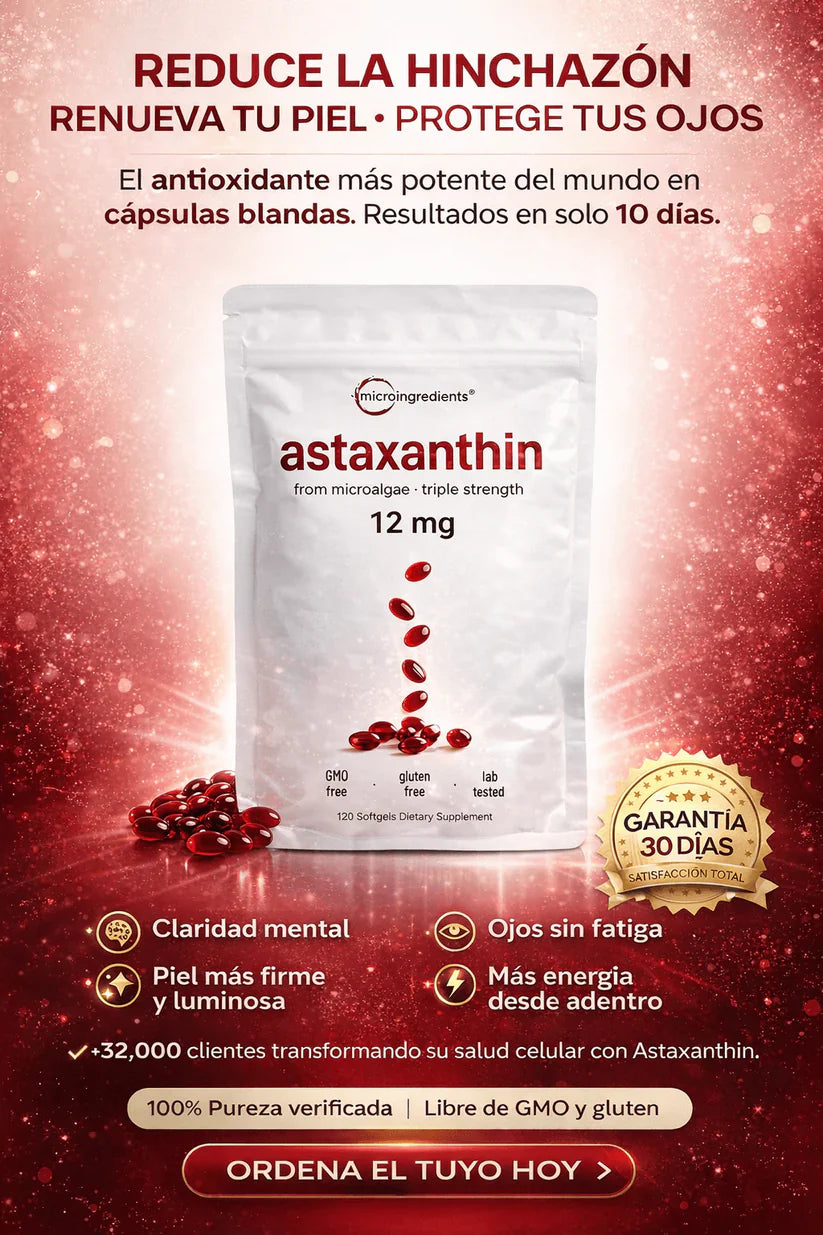 Astaxantina  – Antioxidante Premium para Energía, Piel y Bienestar Total🌟